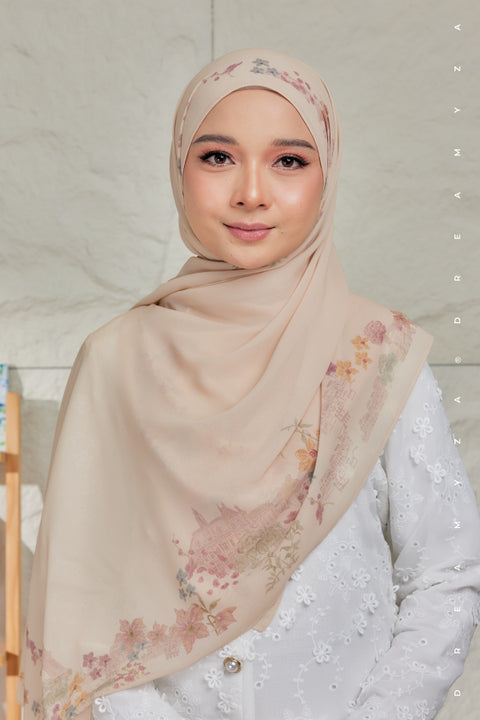 Nura Printed Premium Heavy Chiffon Shawl Tudung