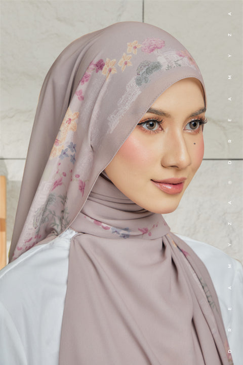 Nura Printed Premium Heavy Chiffon Shawl Tudung