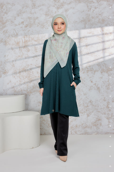 Lily Ironless Cotton Knitted Long Top Blouse ( New Colour )