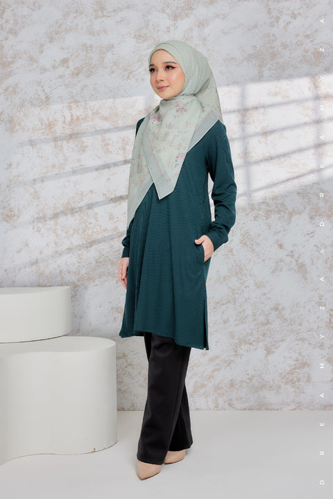 Lily Ironless Cotton Knitted Long Top Blouse ( New Colour )
