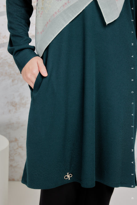 Lily Ironless Cotton Knitted Long Top Blouse ( New Colour )