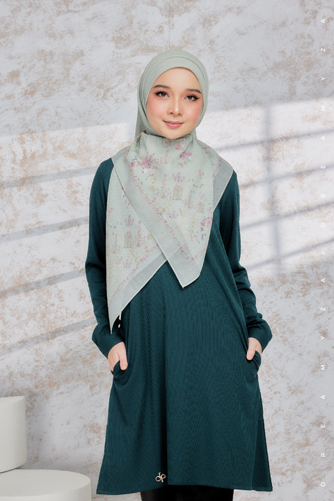 Lily Ironless Cotton Knitted Long Top Blouse ( New Colour )