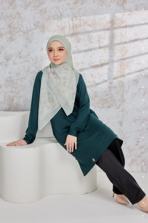 Lily Ironless Cotton Knitted Long Top Blouse ( New Colour )