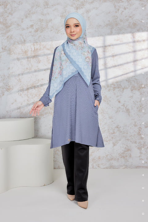 Lily Ironless Cotton Knitted Long Top Blouse ( New Colour )