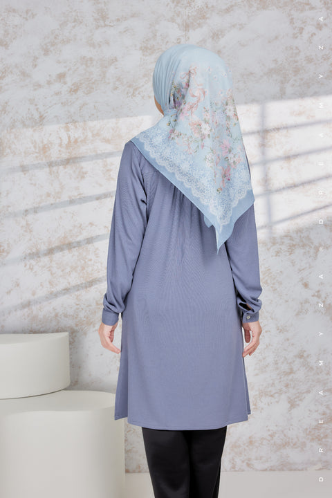 Lily Ironless Cotton Knitted Long Top Blouse ( New Colour )