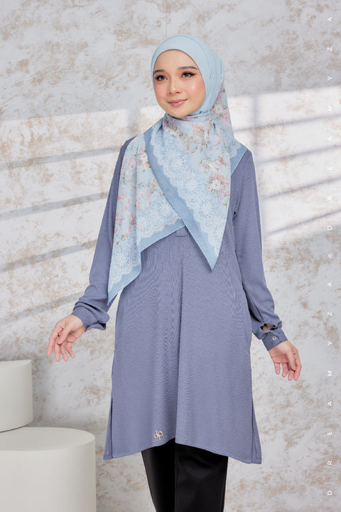 Lily Ironless Cotton Knitted Long Top Blouse ( New Colour )