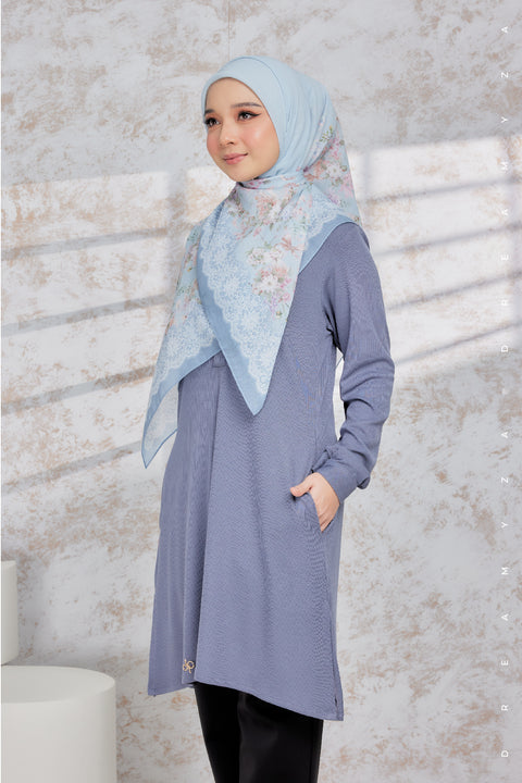 Lily Ironless Cotton Knitted Long Top Blouse ( New Colour )