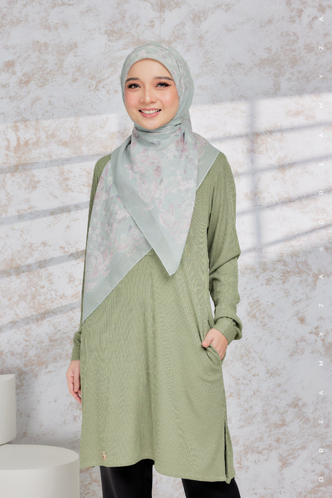 Lily Ironless Cotton Knitted Long Top Blouse ( New Colour )