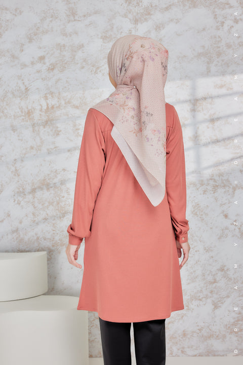 Lily Ironless Cotton Knitted Long Top Blouse ( New Colour )