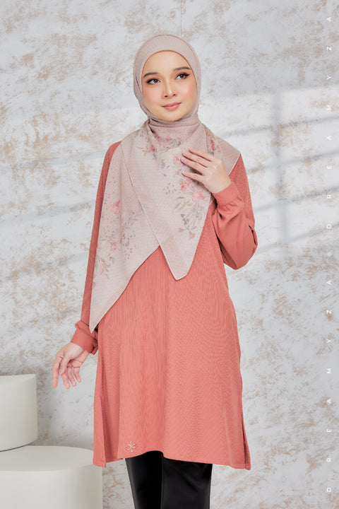 Lily Ironless Cotton Knitted Long Top Blouse ( New Colour )