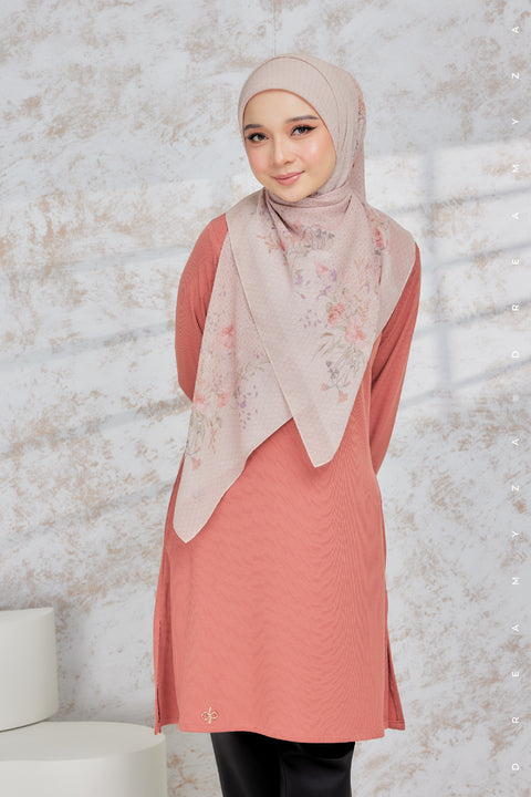 Lily Ironless Cotton Knitted Long Top Blouse ( New Colour )