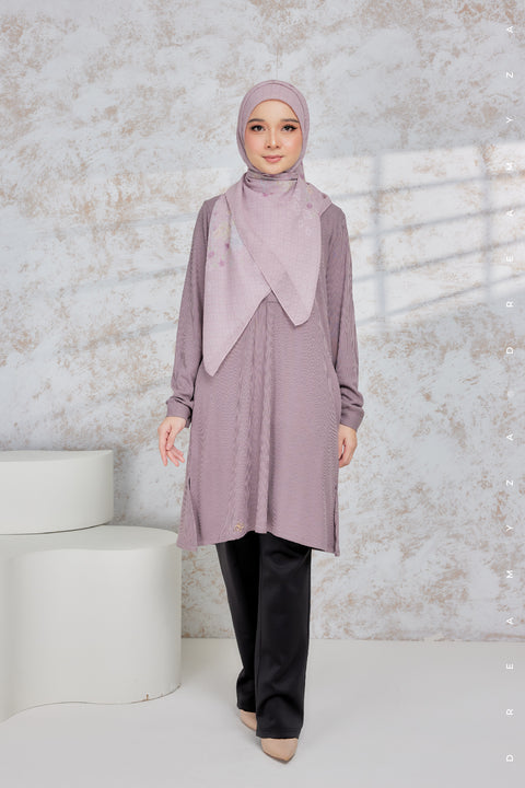 Lily Ironless Cotton Knitted Long Top Blouse ( New Colour )