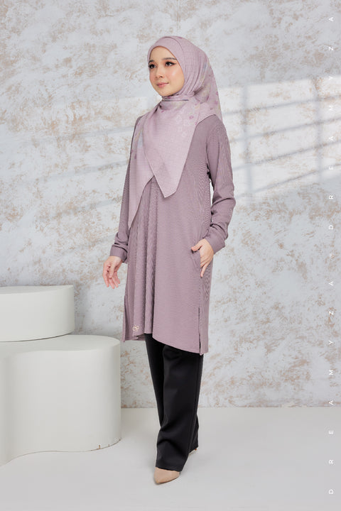 Lily Ironless Cotton Knitted Long Top Blouse ( New Colour )