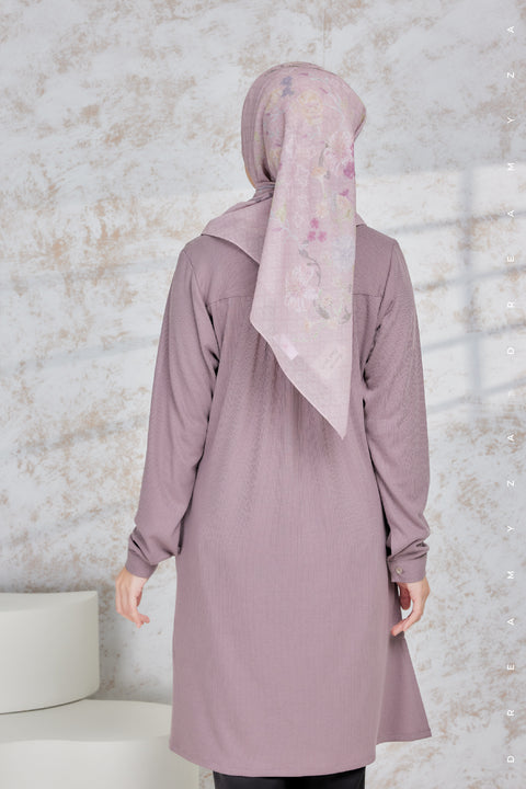 Lily Ironless Cotton Knitted Long Top Blouse ( New Colour )