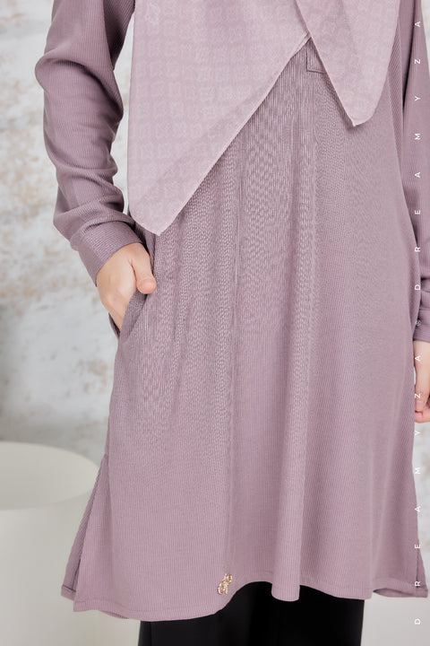 Lily Ironless Cotton Knitted Long Top Blouse ( New Colour )