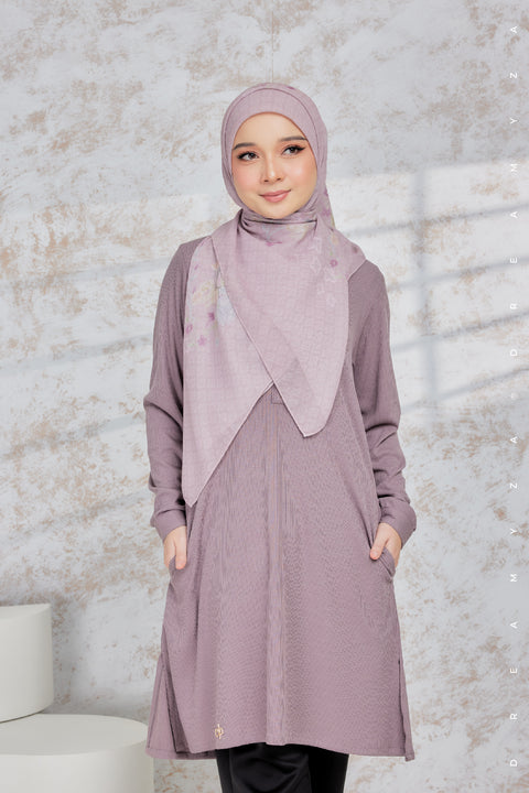 Lily Ironless Cotton Knitted Long Top Blouse ( New Colour )