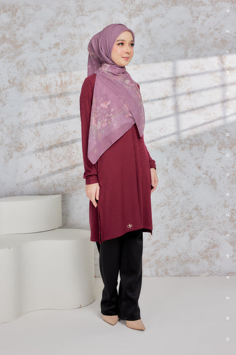 Lily Ironless Cotton Knitted Long Top Blouse ( New Colour )