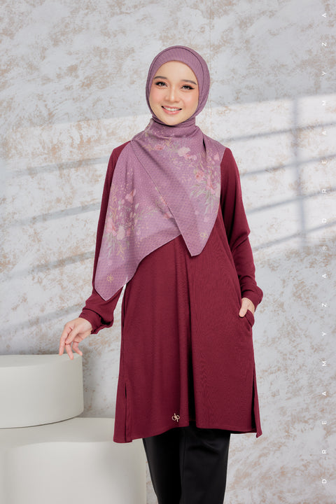 Lily Ironless Cotton Knitted Long Top Blouse ( New Colour )