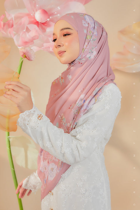 Blooming Garden Series in Miracle [Premium Printed Korean Chiffon Shawl]