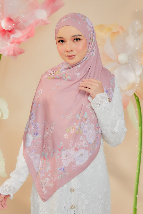 Blooming Garden Series in Miracle [Premium Printed Korean Chiffon Shawl]