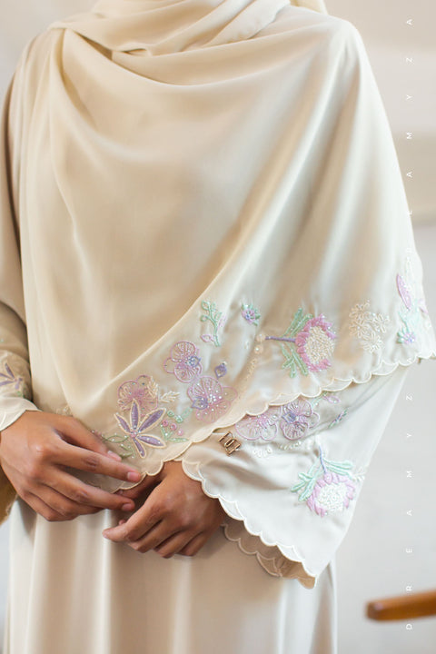Anggerik Embroidered Jubah Abaya with Shawl