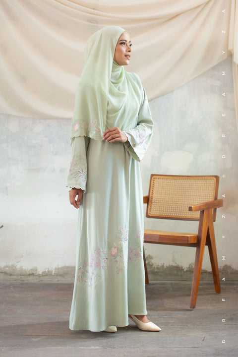 Anggerik Embroidered Jubah Abaya with Shawl