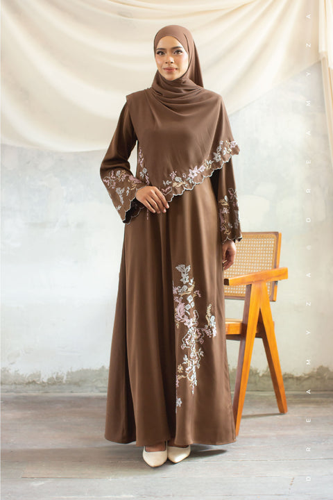 Kencana Embroidered Jubah Abaya with Shawl