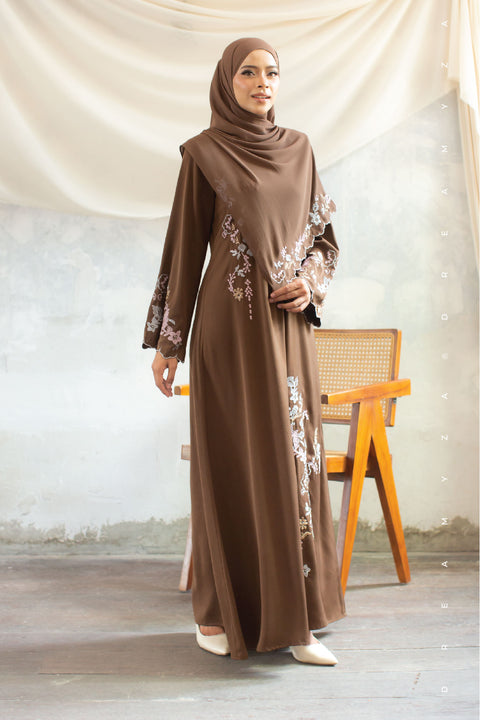 Kencana Embroidered Jubah Abaya with Shawl