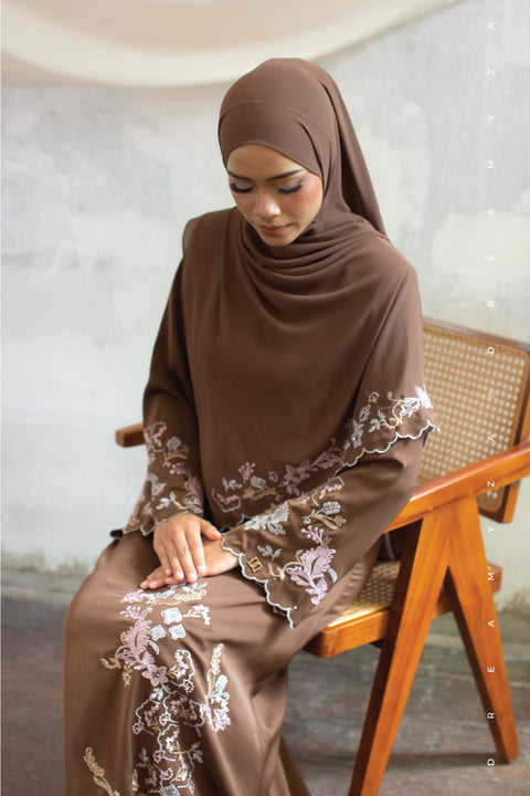 Kencana Embroidered Jubah Abaya with Shawl