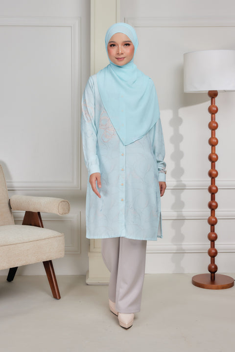 Mysa Printed Exclusive Heavy Chiffon Crepe Long Blouse 2.0