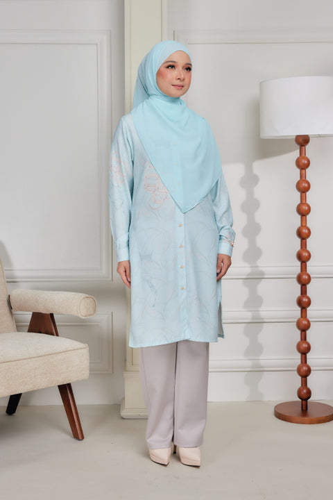 Mysa Printed Exclusive Heavy Chiffon Crepe Long Blouse 2.0