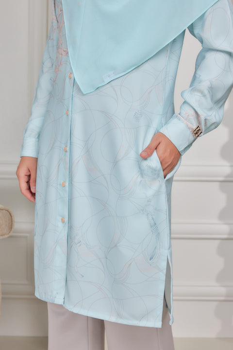 Mysa Printed Exclusive Heavy Chiffon Crepe Long Blouse 2.0