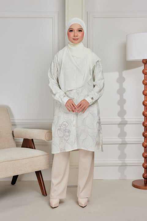 Mysa Printed Exclusive Heavy Chiffon Crepe Long Blouse 2.0
