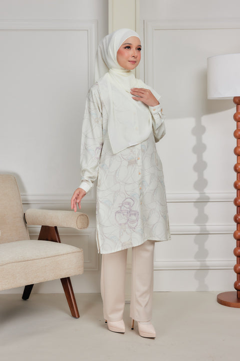 Mysa Printed Exclusive Heavy Chiffon Crepe Long Blouse 2.0