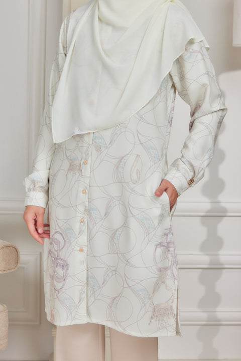 Mysa Printed Exclusive Heavy Chiffon Crepe Long Blouse 2.0