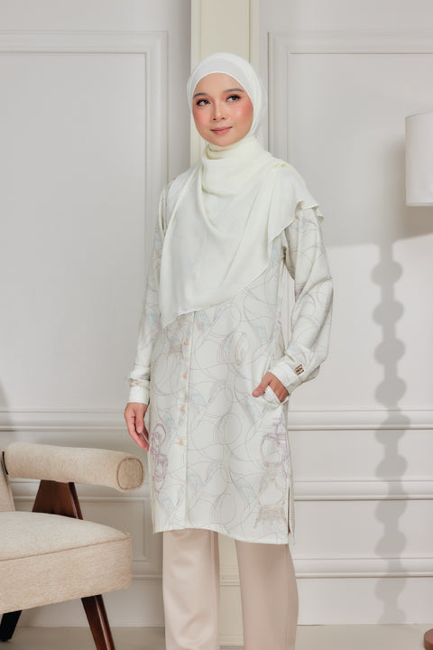 Mysa Printed Exclusive Heavy Chiffon Crepe Long Blouse 2.0