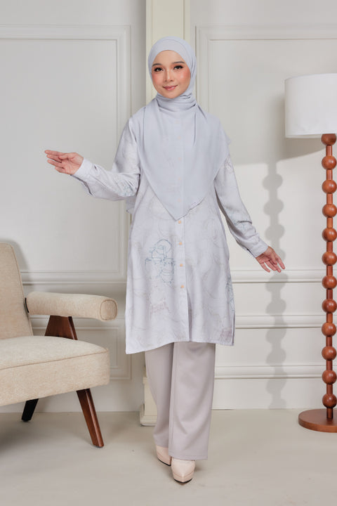 Mysa Printed Exclusive Heavy Chiffon Crepe Long Blouse 2.0