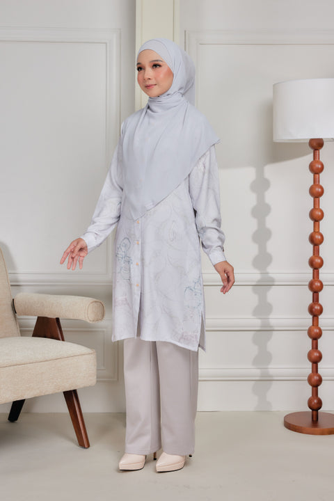 Mysa Printed Exclusive Heavy Chiffon Crepe Long Blouse 2.0