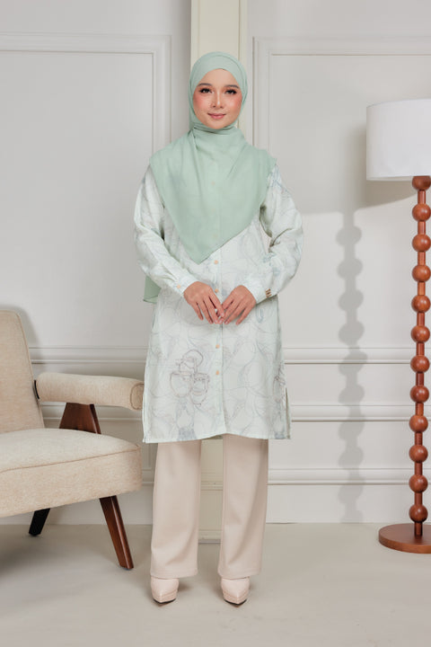 Mysa Printed Exclusive Heavy Chiffon Crepe Long Blouse 2.0
