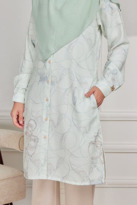 Mysa Printed Exclusive Heavy Chiffon Crepe Long Blouse 2.0