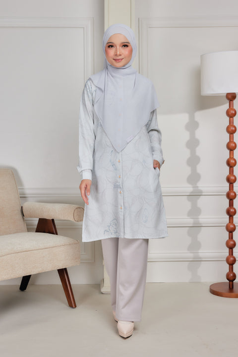Mysa Printed Exclusive Heavy Chiffon Crepe Long Blouse 2.0