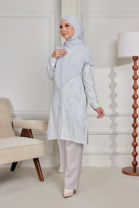 Mysa Printed Exclusive Heavy Chiffon Crepe Long Blouse 2.0