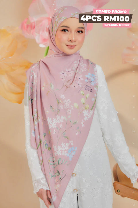 Blooming Garden Series in Wonder [Premium Printed Korean Chiffon Shawl]