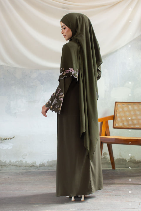 Kencana Embroidered Jubah Abaya with Shawl