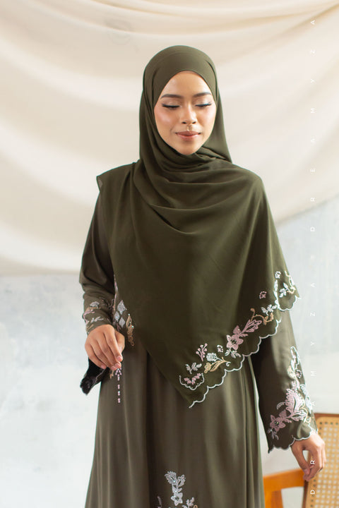 Kencana Embroidered Jubah Abaya with Shawl