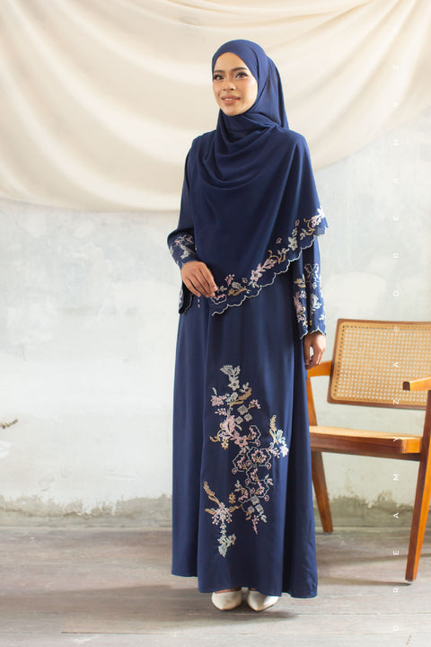 Kencana Embroidered Jubah Abaya with Shawl