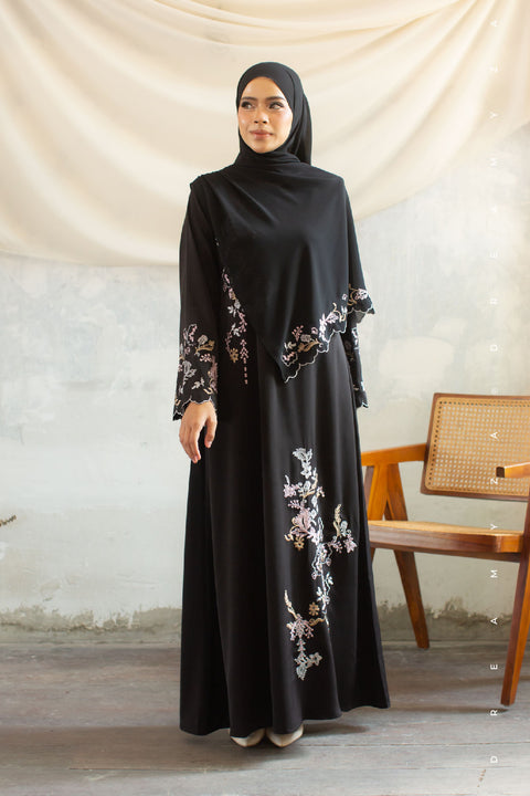 Kencana Embroidered Jubah Abaya with Shawl