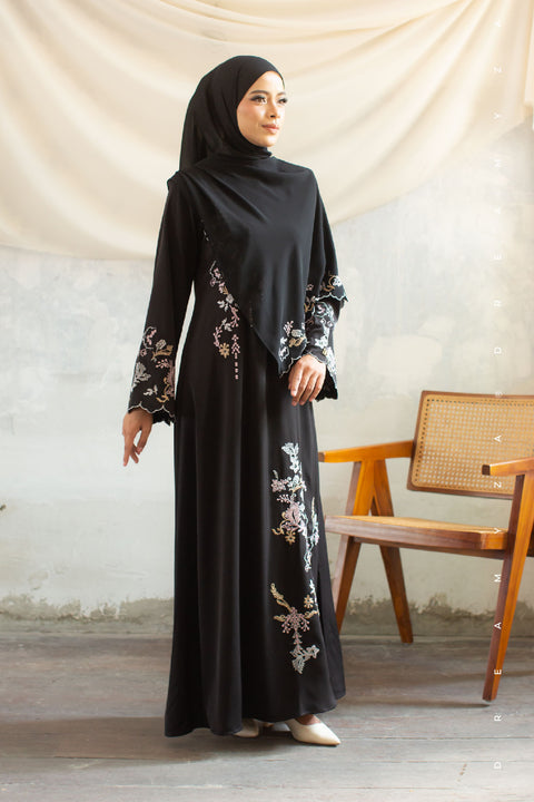 Kencana Embroidered Jubah Abaya with Shawl