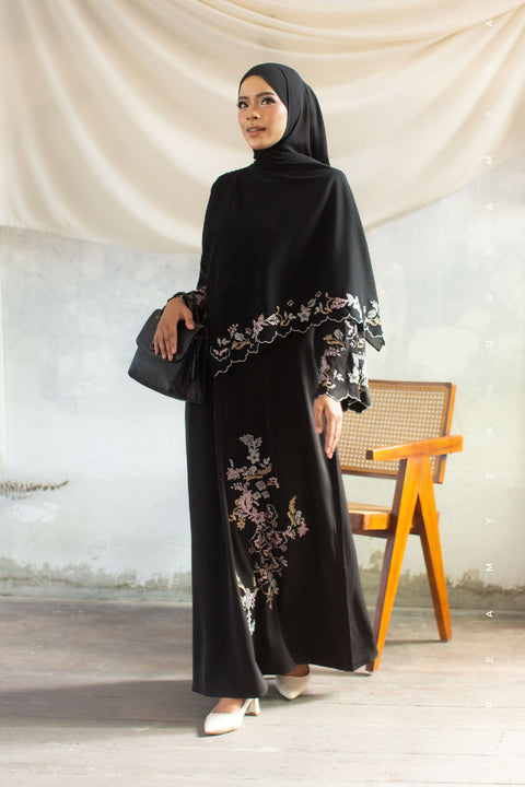 Kencana Embroidered Jubah Abaya with Shawl