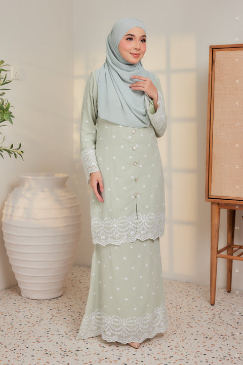 Afra Full Embroidered Chiffon Modern Kurung